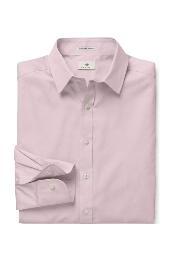 Diamond G Men's Plain Sateen Fitted Town Collar Shirt (384205), Blossom, 40