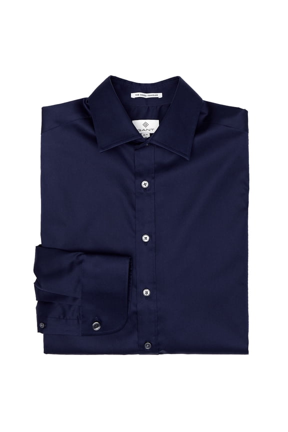 Diamond G Men's Plain Sateen The Good Traveler Shirt (384102), Persian Blue, 39