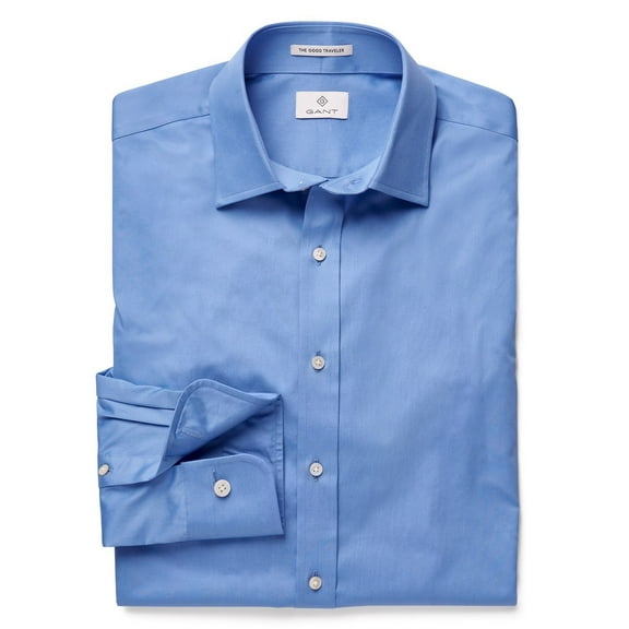 Gant Diamond G Men's Plain Sateen The Good Traveler Shirt (384102), Sky, 39