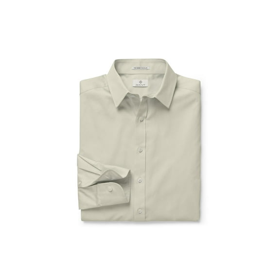 Gant Diamond G Men's Regular Fit Stretch Plain Sateen Town Collar Shirt (3050014), Sandshell, 40