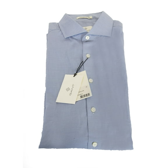 Gant Diamond G Men's Tricolor Royal Oxford Fitted Amalfi Dress Shirt (3051806), Medium, Hamptons Blue