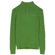 Gant Mens Cotton Cable Mock Neck Sweater, Medium, Birch Green