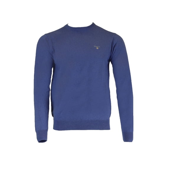 Gant Men's Cotton Wool Crew Neck Sweater, Medium, Royal Blue