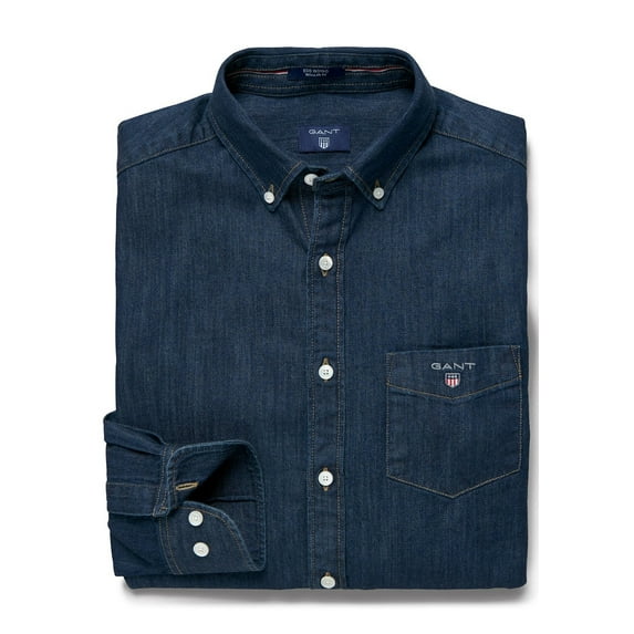 Gant Men's Eco Indigo Button Down Shirt (3000120), Medium, Indigo
