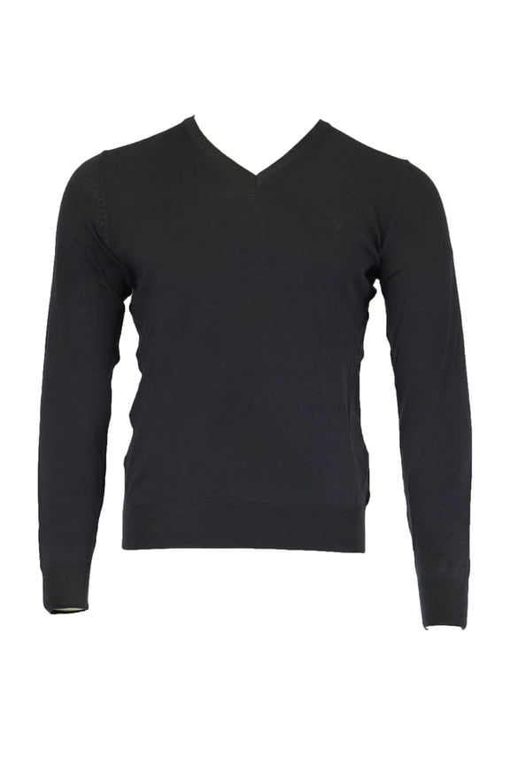 Men's Fine Merino Wool V-Neck Sweater, Medium, Marine