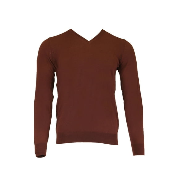 Gant Men's Fine Merino Wool V-Neck Sweater, Medium, Purple Wine