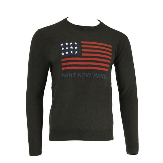 Gant Men's O1 Flag Crew, Medium, Dark Charcoal