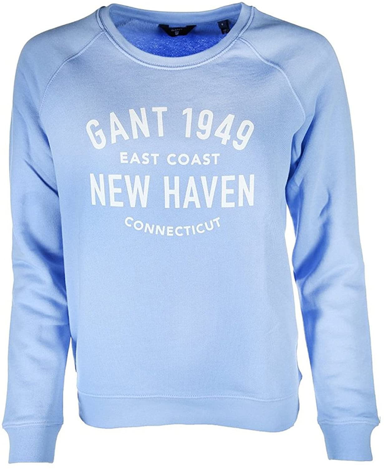 Men\'s O2 Blue Melange Gant Frost New Gant Sweatshirt, C-Neck Medium, Haven
