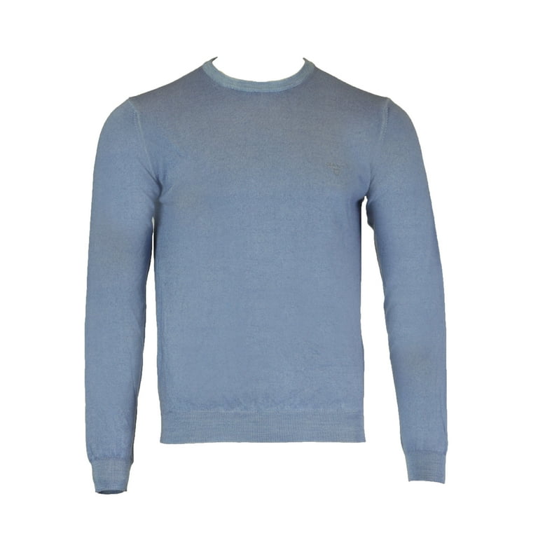 Gant Men's O2 Washed Merino Crew Neck Sweater, Medium, Nightfall Blue 