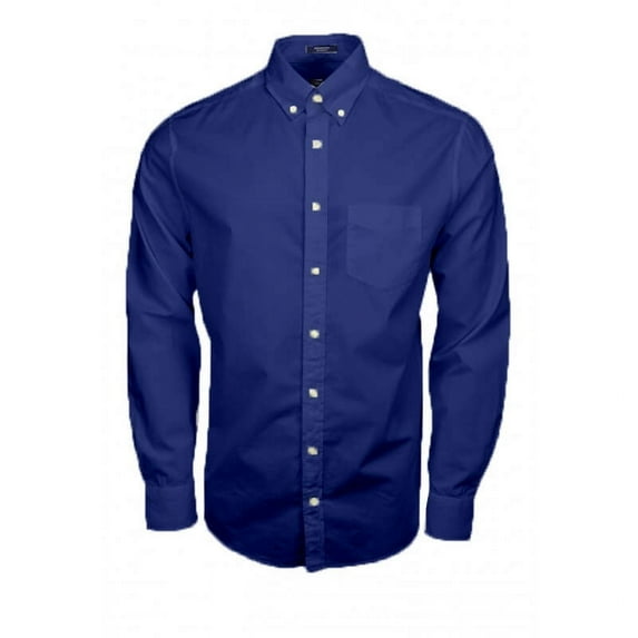 Gant Men's Regular Fit Solid Broadcloth Button Down Shirt (394010), Medium, Yale Blue