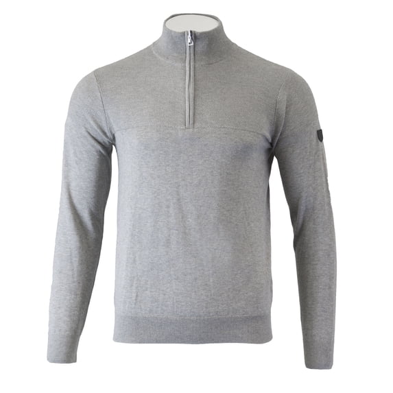 Gant Men's Tech prep Half Zip Sweater (81243), Medium, Grey Melange