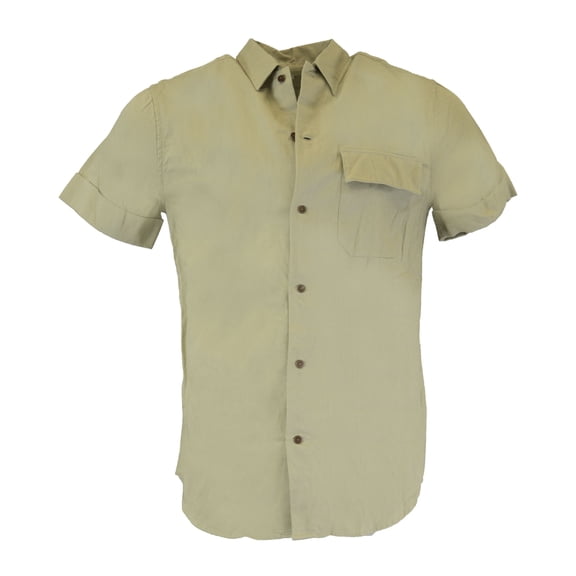 Gant Rugger Men's Broken Twill Roll Up Short Sleeve Shirt (341175), Medium, Pale Aloe Vera