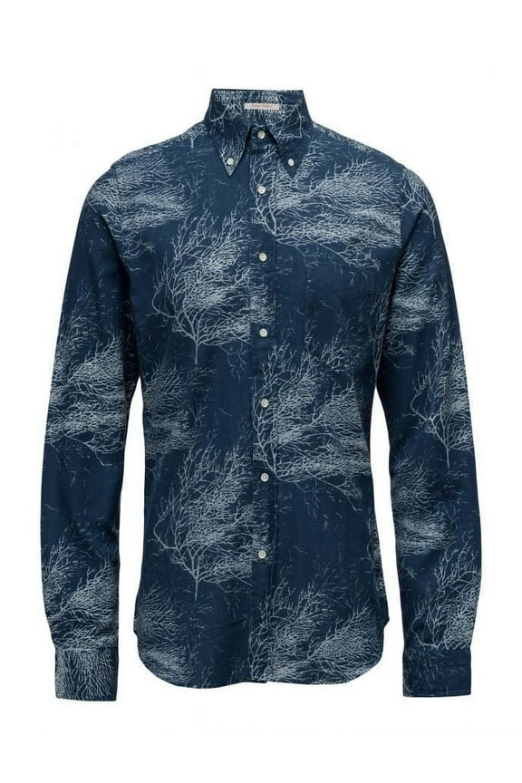 Rugger Men's Indigo oxford Tree Hugger Slim Fit Button Down Shirt (341760), Medium, Dark Indigo