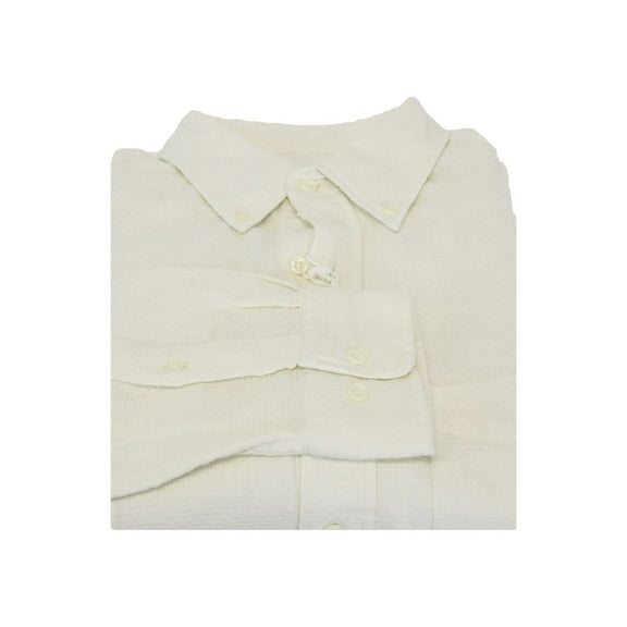 Gant Rugger Men's Solid Dobby Slmi Fit Button Down Shirt (3081732), Medium, Cream