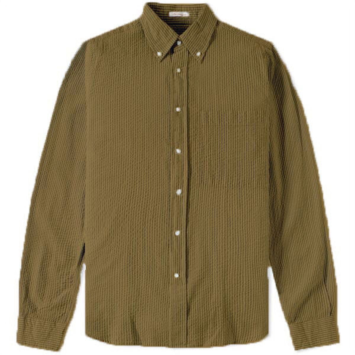 Gant Rugger Men's The Seersucker Shirt (341140), Medium, Wood Brown