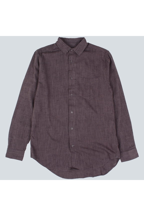 Rugger Men's The Slubber Fitted Pointed Collar Shirt 344917, Medium, Graphite