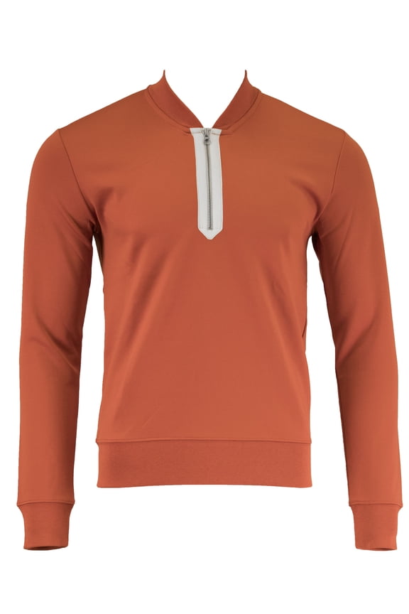 Rugger Men's The Sporty Half Zip Crew (206141), Medium, Sunset Orange