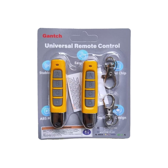 Gantch Universal Copy Remote Key Smart Home Remote Control Key Fob, 4 Buttons Cloning Wireless Remote Control Key Fob 433mhz for Car Garage Door Gate Skylight Twins kie2