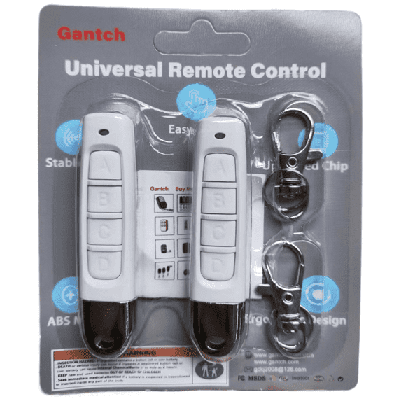 Gantch Universal Copy Remote Key Smart Home Remote Control Key Fob, 4 Buttons Cloning Wireless Remote Control Key Fob 433mhz for Car Garage Door Gate Skylight Twins kie2