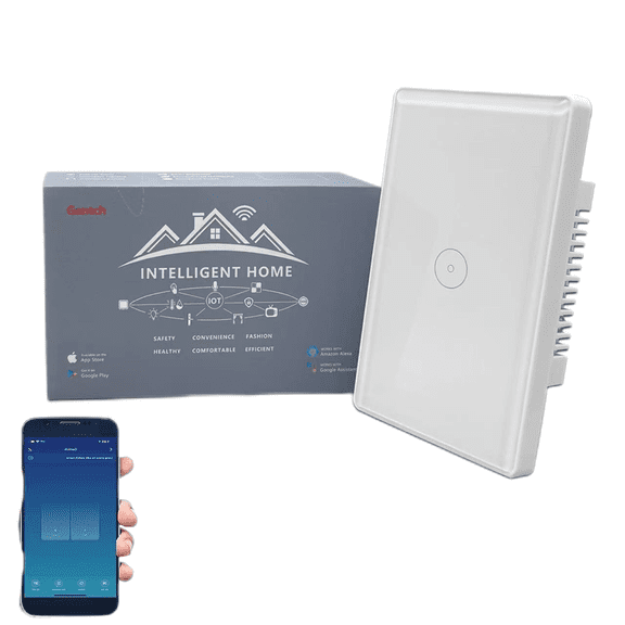 Gantch ZigBee Smart Touch Wall Light Switch,Requires Tuya ZigBee Hub,N+L Wiring,No Capacitor,Smart Life Tuya 1/2/3/4 Way Remote Control, Work with Alexa Google Home, 2MQTT,1 Gang White