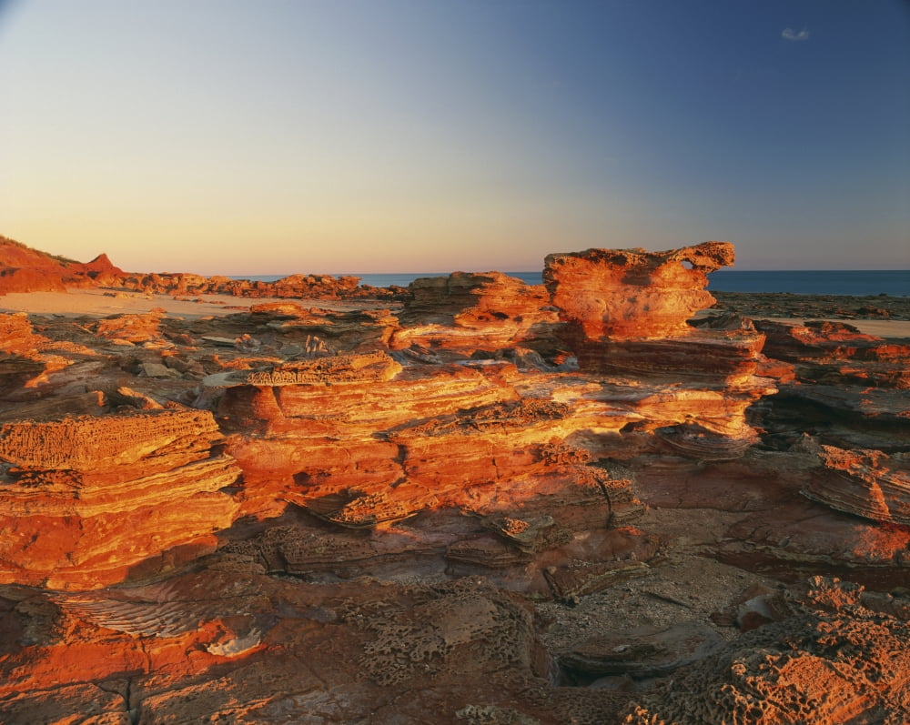 Gantheaume Point at sunset Broome Kimberley Western Australia Australia Canvas Art - David Kirkland Design Pics (34 x 26)
