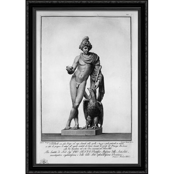 Ganymede 28x40 Large Black Ornate Wood Framed Canvas Art by Giovanni Battista Piranesi