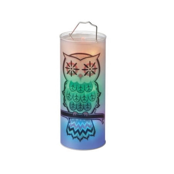 Ganz 12" Prelit LED Battery Operated Owl Hanging Halloween Lantern - Orange/Black