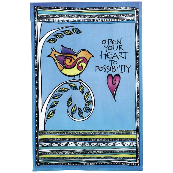 Ganz 12 x 18 Inch Open Your Heart To Possibility Inspirational Garden Flag
