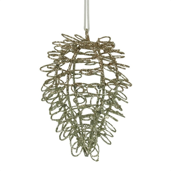 Ganz 4.75" Glittered Twisted Acorn Christmas Ornament - Gold