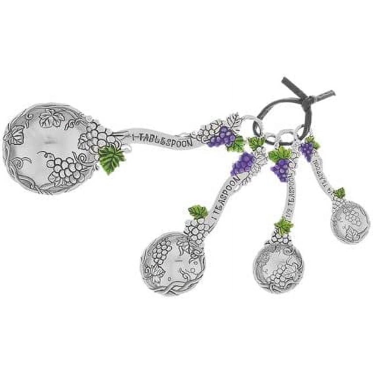 Ganz Dishwasher Safe 4-Piece Grape Measuring Spoon Set - Includes