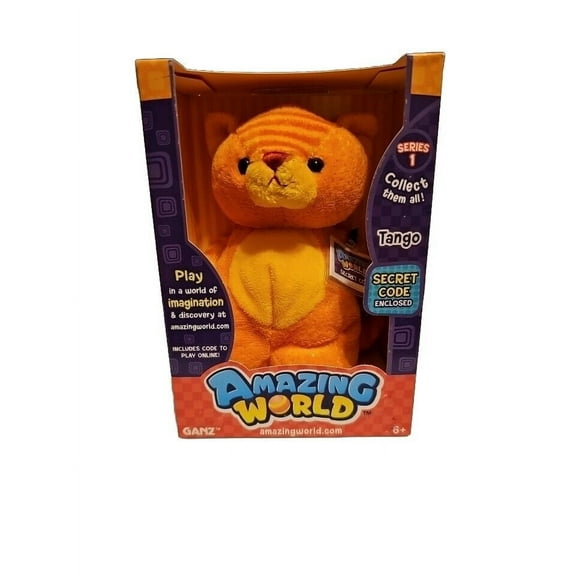 Ganz Amazing World - TANGO Orange Cat 6" Plush NIB (With Sealed Code)(BONUS 1 FUN CHOPS)