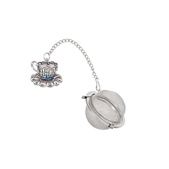 Ganz BlueTeacup with Saucer Charming Tea Infuser with Enameling