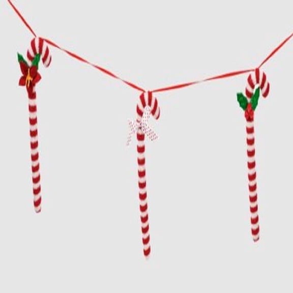 Ganz Candy Cane Christmas Garland 72 Inches Long Multicolor