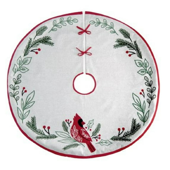 Ganz Cardinal Knit Tree Skirt 48 x 48 Inch Multicolor