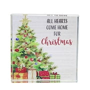 Ganz Christmas Beveled Glass Block - One Glass Block 3.25 Inch, Glass - Clear Glass Ex21263 Tree