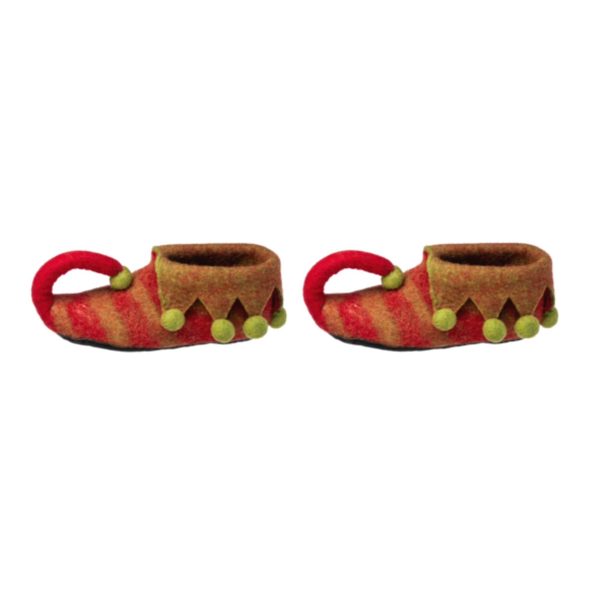エルフ.モール Ganz Elf Shoes - One Pair Of Elf Shoes 4 Inch, Wool - Pom Poms