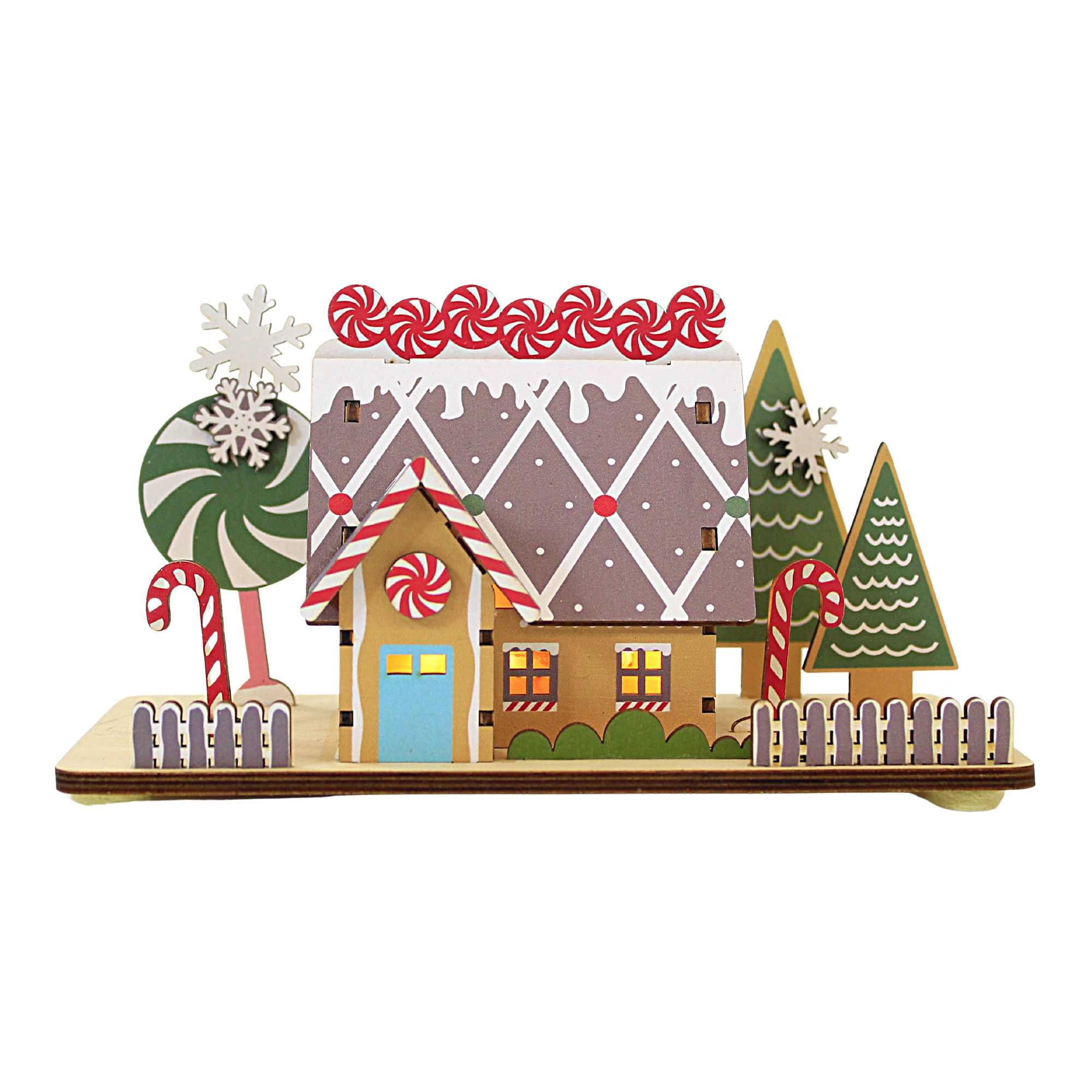 Ganz Gingerbread House (Led) - One Lit House 4.25 Inch, Wood ...