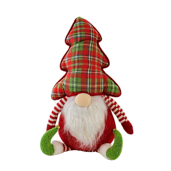 Ganz Gnome With Tree Hat - One Plush Figurine 16 Inch, Polyester - Elf Shoes Plaid Tree Mx184373