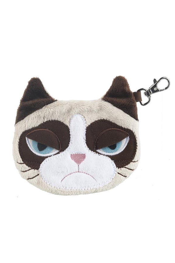 Grumpy Cat Coin Purse - Cat Plush Face Coin Purse
