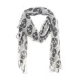 thumbnail image 1 of Ganz Halloween Skull Scarf Large Black and White Neck Scarf, 1 of 1