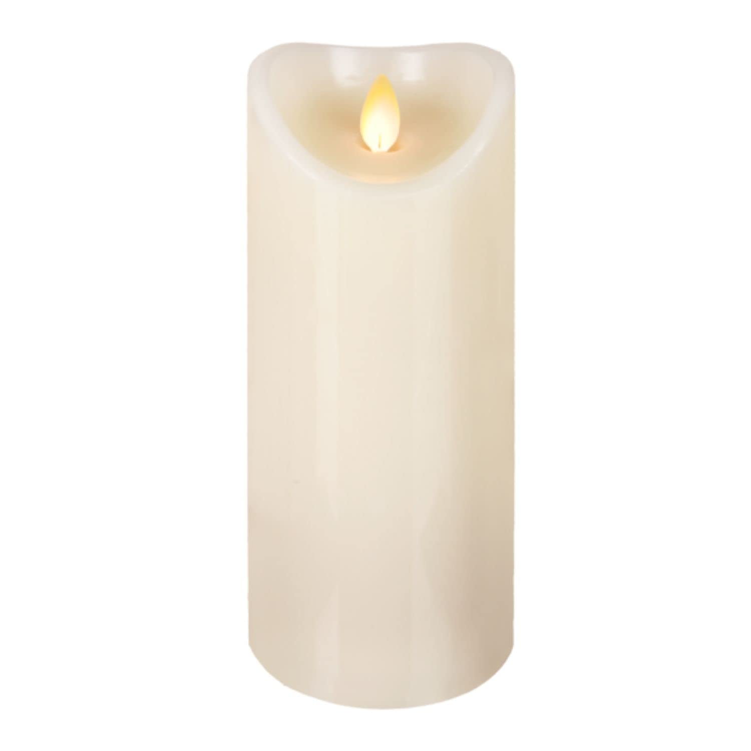 Ivory LED Flameless Wax Pillar Candle with Remote Control