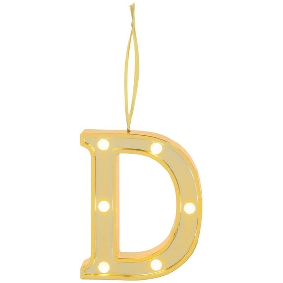 Ganz Led Light Up Marquee Initial Ornaments Letters – Gold/D