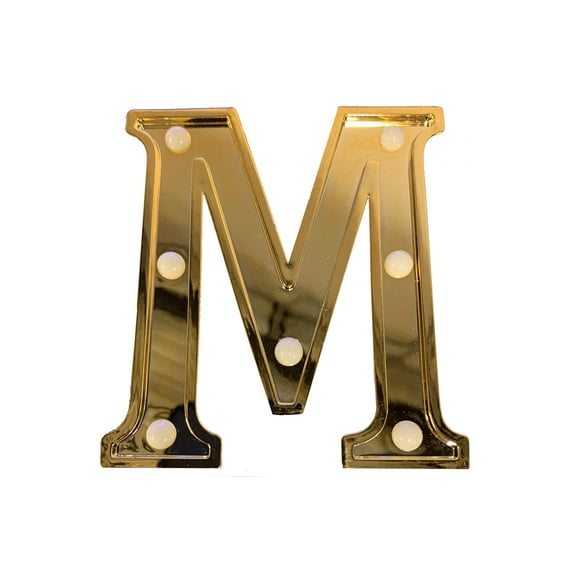 Ganz Led Light Up Marquee Initial Ornaments Letters – Gold/M