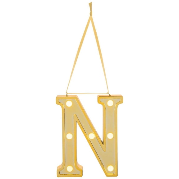 Ganz Led Light Up Marquee Initial Ornaments Letters – Gold/N