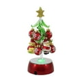 thumbnail image 1 of Ganz Light Up Christmas Tree With Ornaments - One Glass Tree With Twelve Ornaments 8.25 Inch, Glass - Santa Snowman Bear Ex25150 Red, 1 of 3