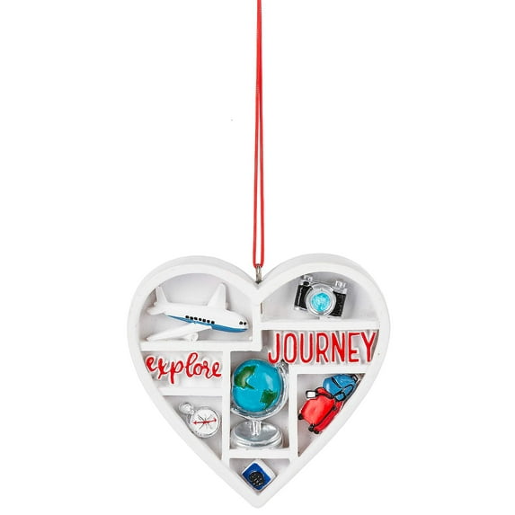 Ganz MX175956 Heart Love to Travel Ornament, 3-inch High