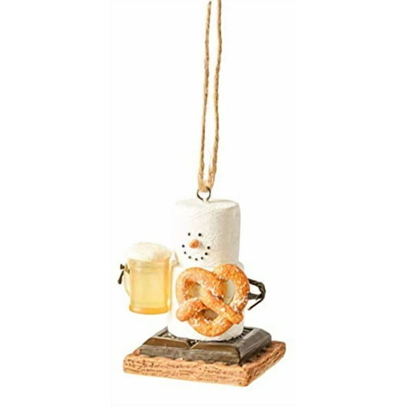 Ganz SMores Beer & Pretzel Ornament  2.75" Funny Holiday Figurine for Christmas Trees & Dcor (MX179683)