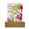 thumbnail image 1 of Ganz Message Desk Plaque - One Glass Sign In Wooden Base 4.5 Inch, Glass - Flowers Er73182 Kind, 1 of 3