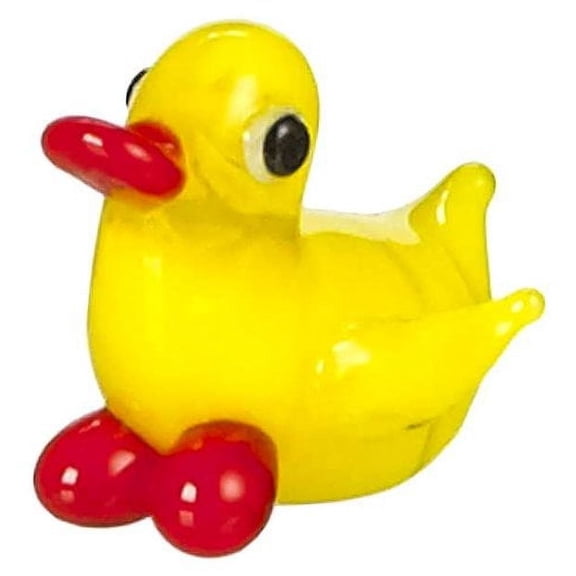 Ganz Mini Glass Animal- Yellow Duck (3/4 Inch long)