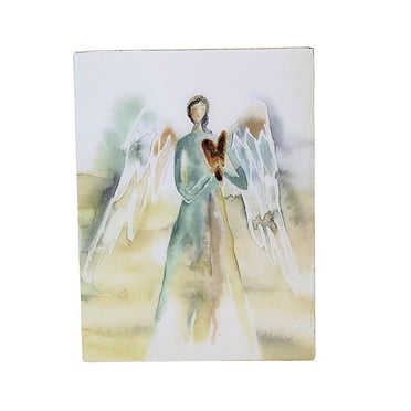 Ganz Printed Angel Block - One Wooden Block 8 Inch, Wood - Heavenly Wings Decor Mx188786 Heart